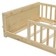 preview thumbnail 11 of 31, Twin Size Floor Platform Bed with Built-in Book Storage Rack