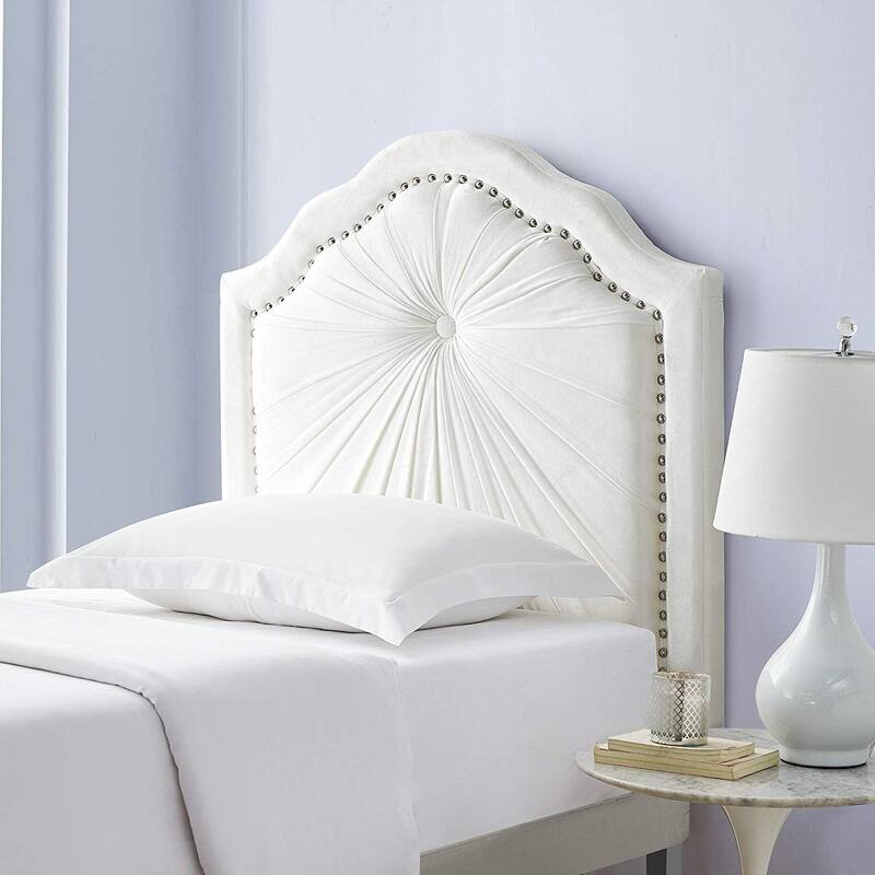 WhitePlush Pleated Double Bevel College Dorm Headboard