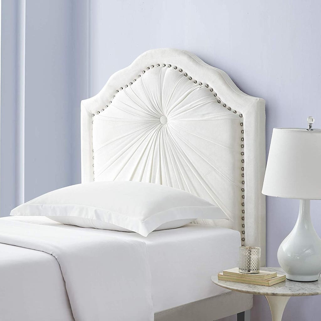 WhitePlush Pleated Double Bevel College Dorm Headboard