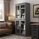 preview thumbnail 15 of 200, 100% Solid Wood 6-Shelf Bookcase with Optional Doors by Palace Imports 4 Dr Glass - Grey