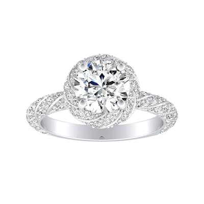 Auriya 14k Gold 1 1/6ctw Vintage Round Halo Diamond Engagement Ring (G-H, VS1-VS2)