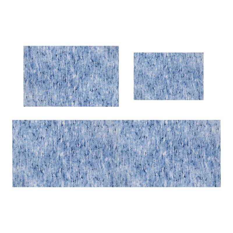 Home Weavers Cloud Comfort 100% Microfiber Bathroom Rug, Non Slip Bath & Water Absorbent Soft Bath Mat - 3 PC Set with Runner