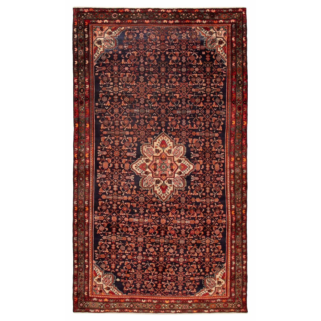 ECARPETGALLERY Hand-knotted Andelz Dark Navy Wool Rug - 5'7 x 9'10