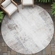 preview thumbnail 66 of 84, Machine Washable Indoor/Outdoor Abstract Solid Chantille Rug Taupe - 8' x 8'