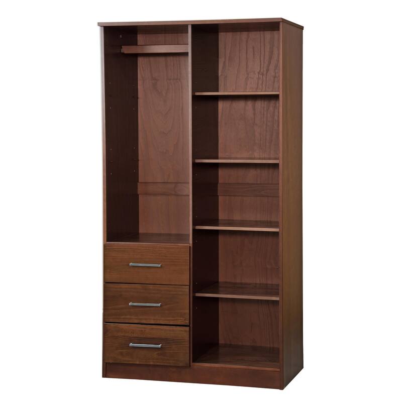 Palace Imports 100 Solid Wood Metro Wardrobe Armoire with Optional