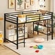 preview thumbnail 2 of 8, Costway Twin Size Low Loft Bed with Storage Shelves Ladder Full-length
