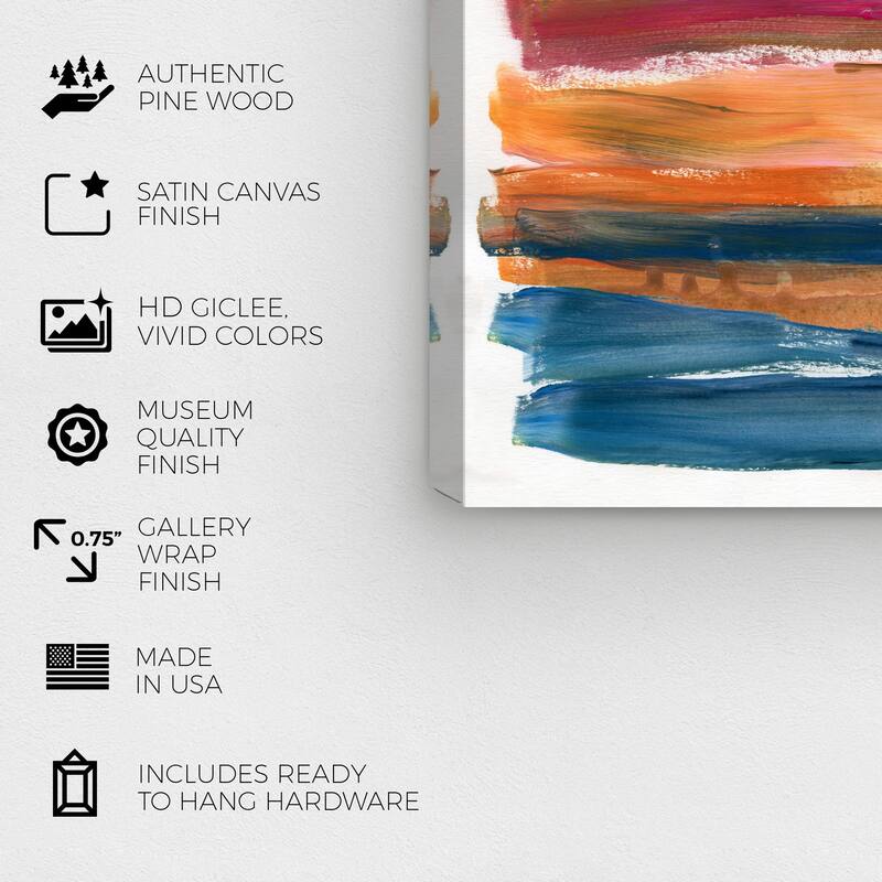 Wynwood Studio Abstract Abstract Burger Sandwich Blue and Dark Blue Modern & Contemporary Wall Art Canvas Print