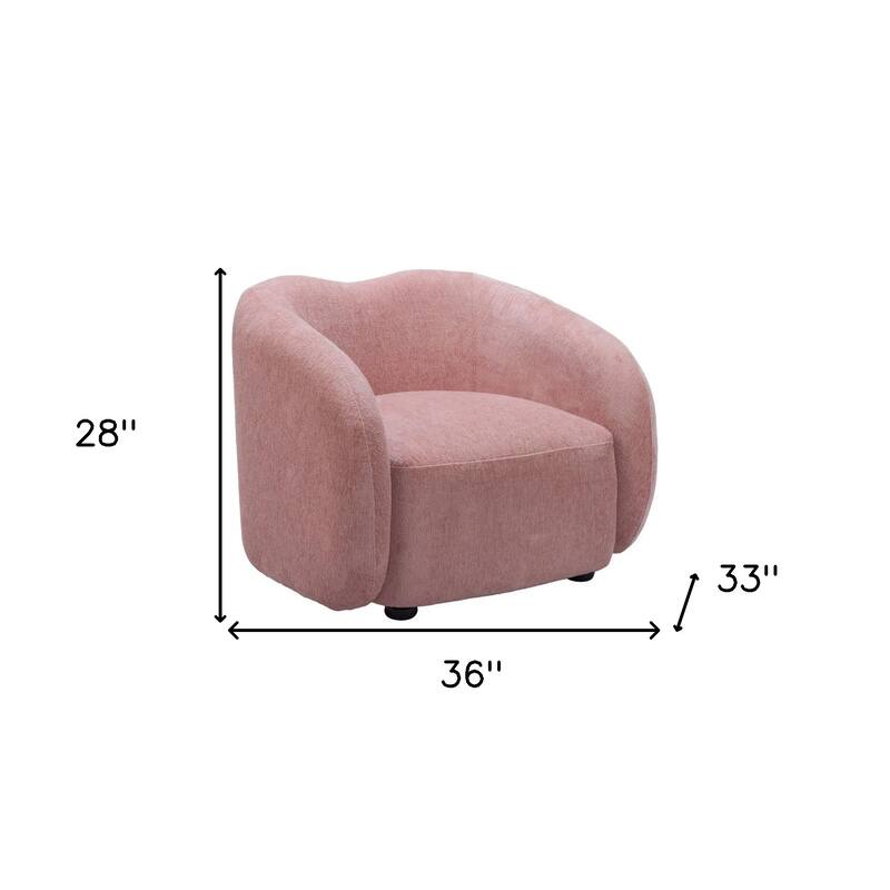 HomeRoots 36" Pink And Black Faux Shearling And Upholstered Arm Chair - 36' X '28' X '33