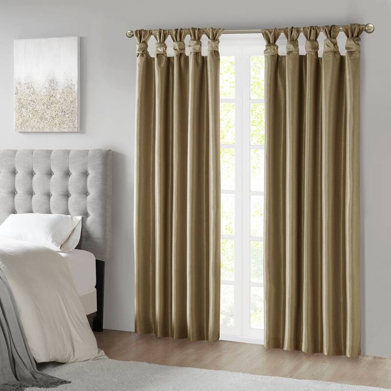 Madison Park Natalie Twist Tab Total Blackout Window Curtain Panel