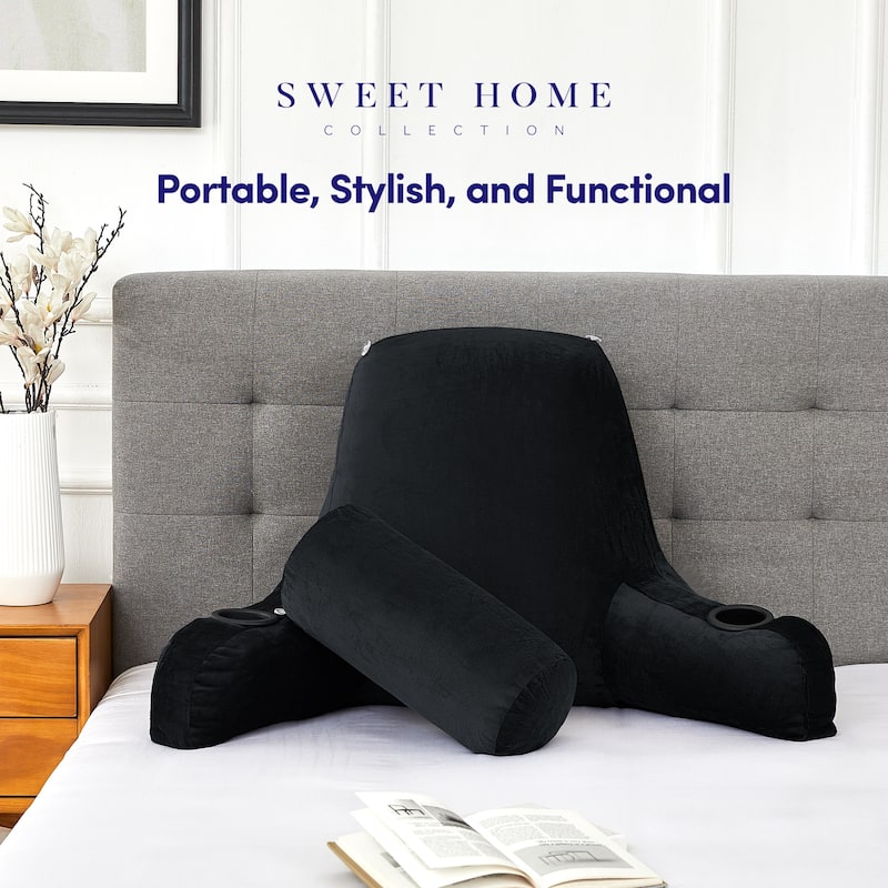 Sweet Home Collection Bed Rest Pillow w/Cup Holders