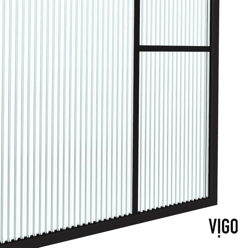VIGO Meridian LineArt™ 34" W x 74" H Framed Shower Screen in Matte Black
