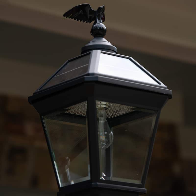 Gama Sonic Imperial Bulb Solar Warm White LED Post Light w/ 3" Fitter
