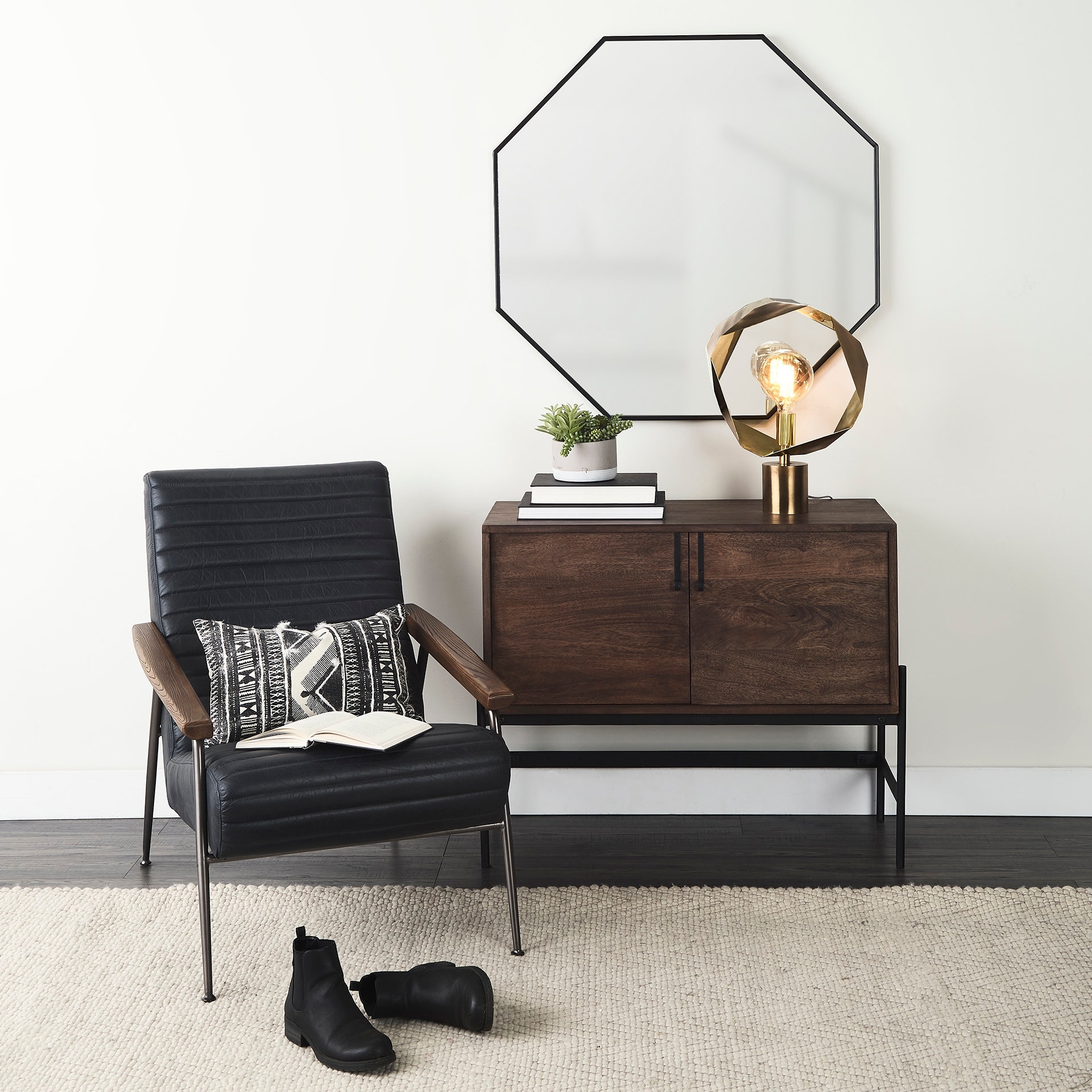 Shamir 15L x 15W Gold Geometric Metal Table Lamp - 14.5L x 14.5W x 18.7H