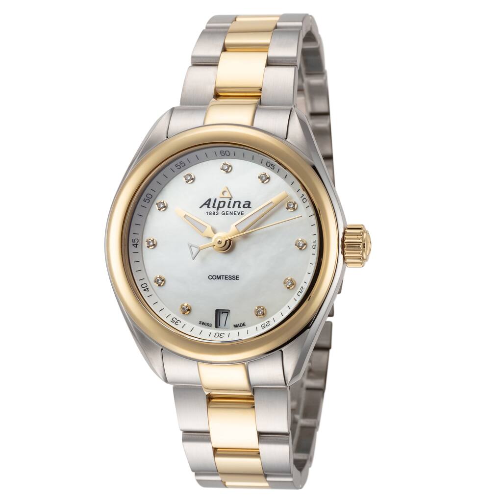 Alpina Women's Comtesse 34mm Mother-of-Pearl Dial Stainless Steel Quartz Watch - Two-Tone - One Size