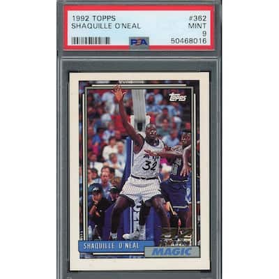 Shaquille O'Neal 1992 Topps Basketball Rookie Card #362 Graded PSA 9 - 8'6" x 11'6"
