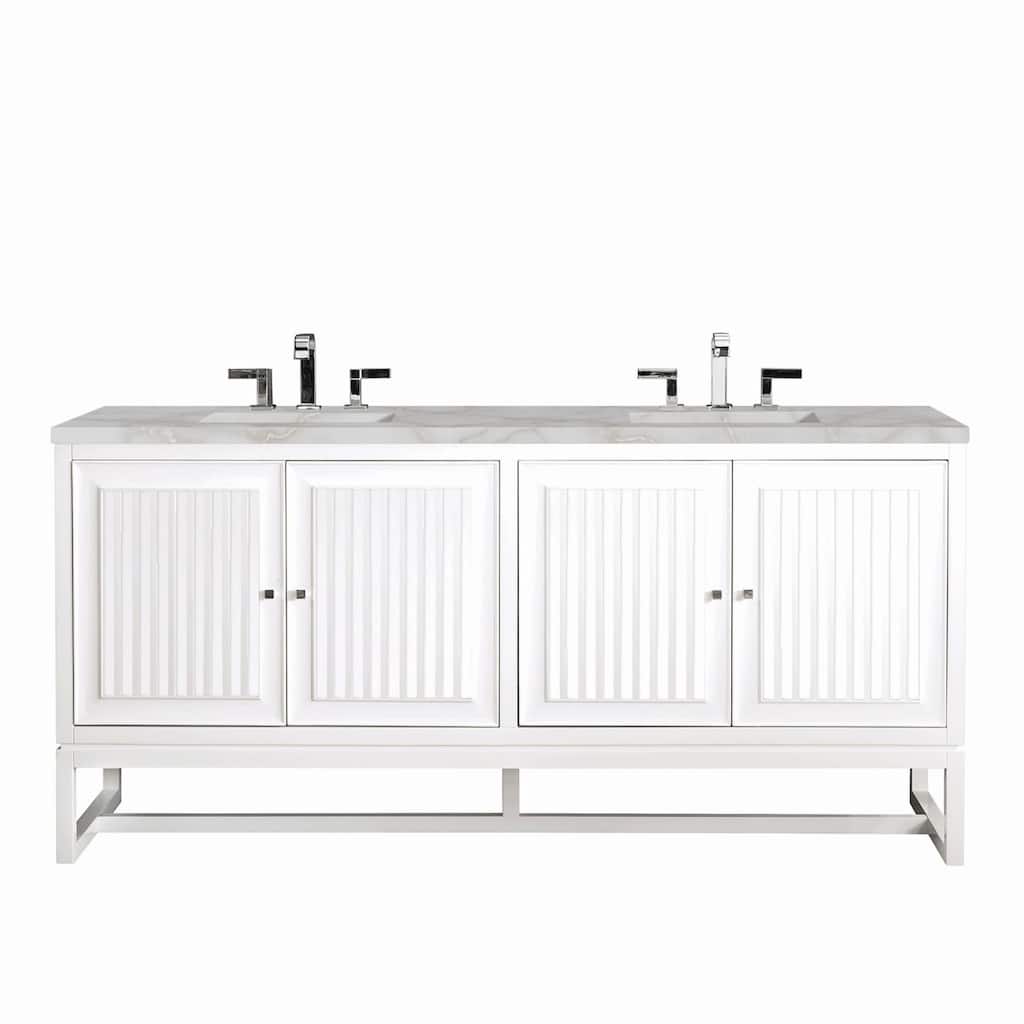James Martin Vanities E645-V72-3VSL Athens 72" Double Basin Poplar