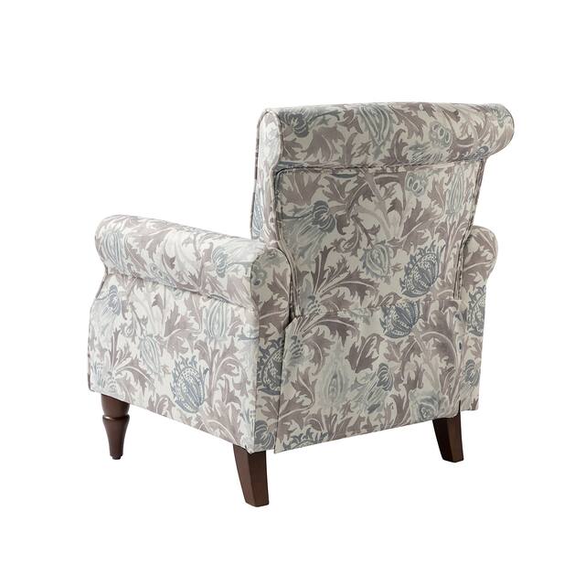HULALA HOME Nailhead Trim Traditional Accent Armchair with Rolled Arms