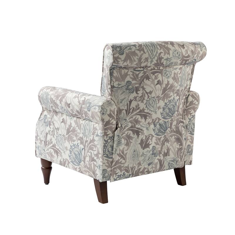 Nyctelius Nailhead Trim Traditional Accent Armchair with Rolled Arms by HULALA HOME