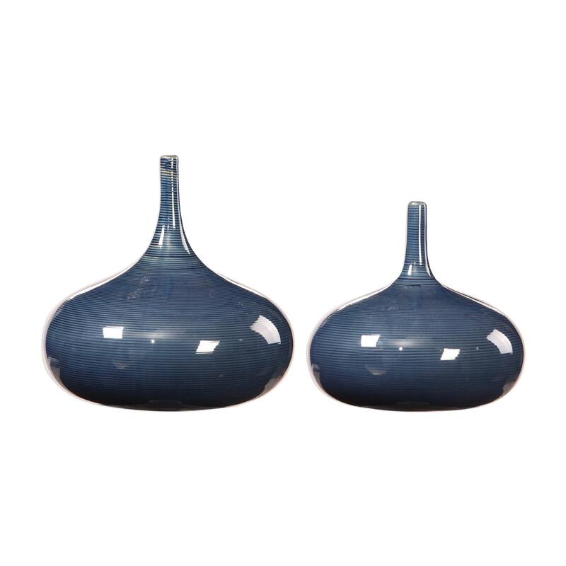 7.75" blue zayan vases set of 2