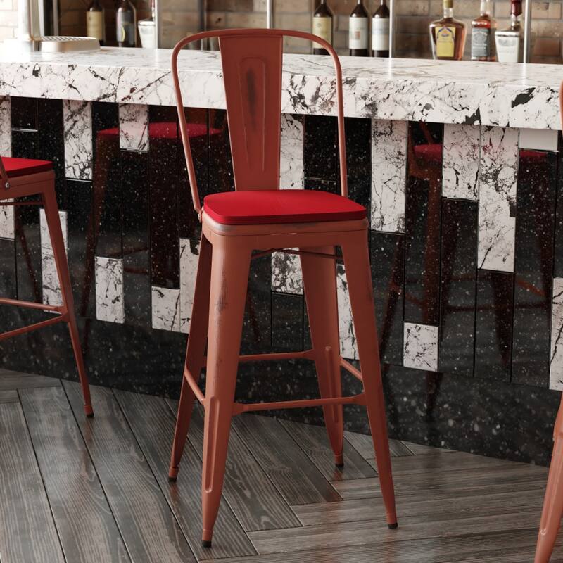 All-Weather Bar Height Stool with Poly Resin Seat