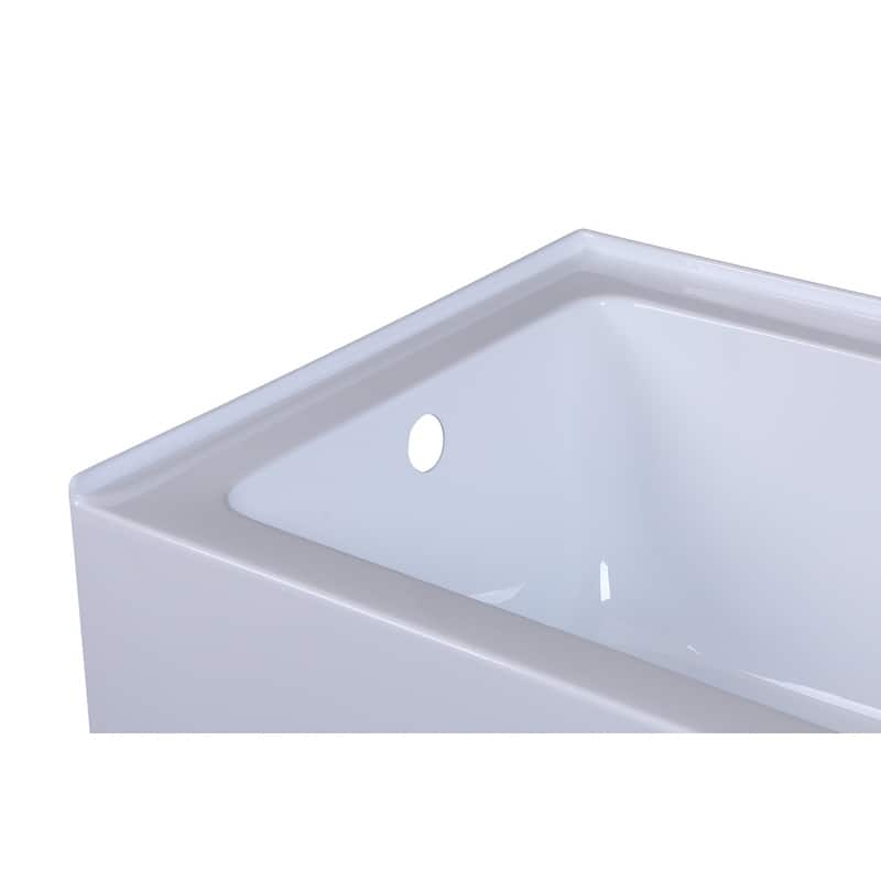 Indigo Home Alcove Soaking Bathtub 32x60 inch Left Drain in Glossy White