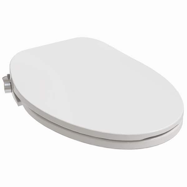 Toilet Seat Soft Close with Bidet - YEAUPE PRO Universal Oval Toilet Lid White, Non-Electric Toilet Seats with Self-Cleaning Double Nozzles, Separate
