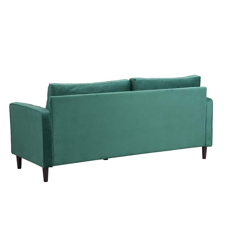 74" Green Linen Three Seater High Resilience Sofa