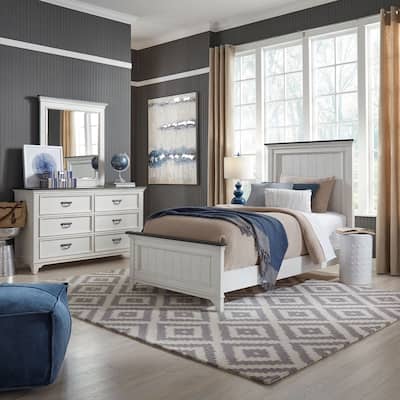 Liberty Furniture Allyson Park Youth Panel Bedroom Set with Bed, Dresser, Mirror - Full or Twin