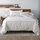 preview thumbnail 1 of 1, 100% Cotton Percale 3 Piece Duvet Set with Satin Stitching Silver - Full - Queen