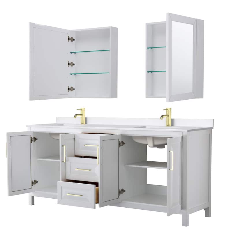 Wyndham Collection WCV252580D-QTZ-UNSMED Daria 80" Free Standing