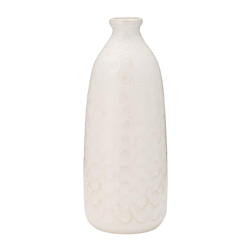 Sagebrook Home Elegant Ceramic Vase, Textured Finish, Home Decor Accent