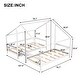 preview thumbnail 4 of 7, Cozy Triangular House Twin Bunk Bed with Built-in Table, Solid Wood Slats