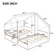 preview thumbnail 13 of 16, Double Twin Size Triangular House Beds with Built-in Table