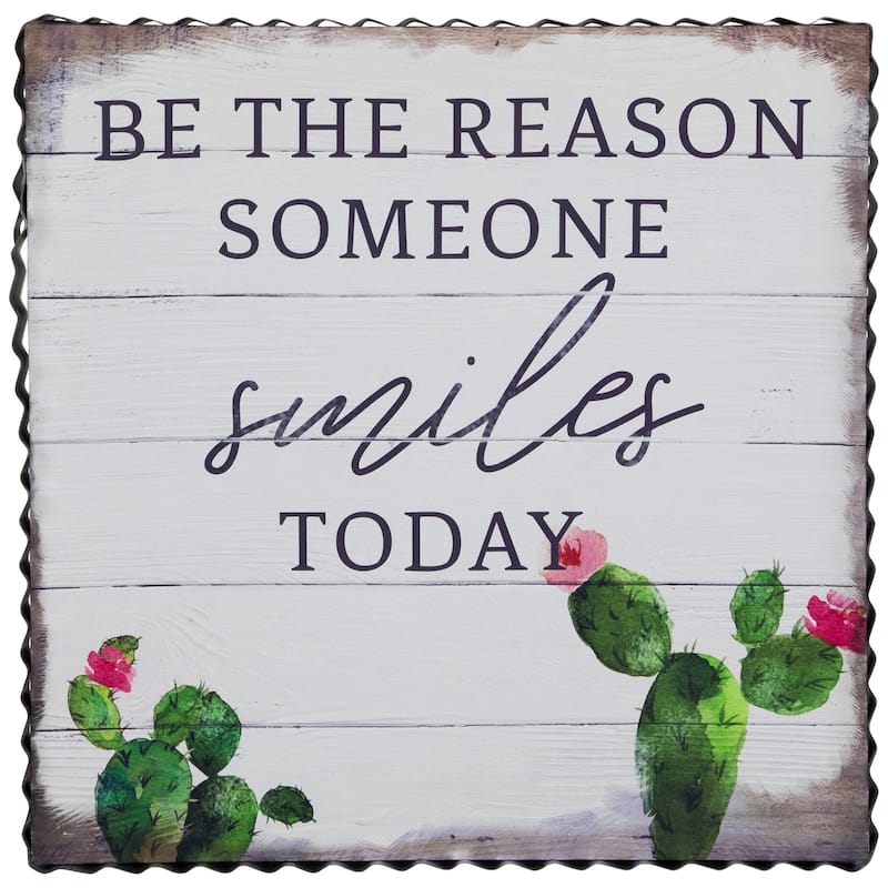 Be the Reason Someone Smiles Today Framed Canvas Wall Art - 12"