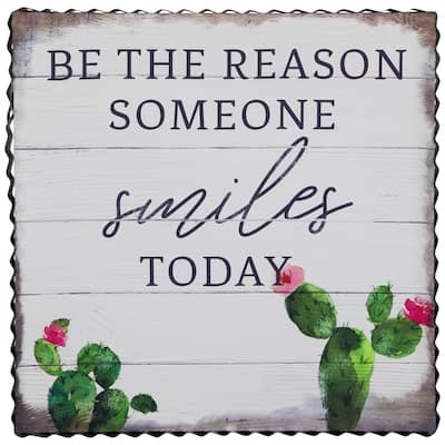 Be the Reason Someone Smiles Today Framed Canvas Wall Art - 12"