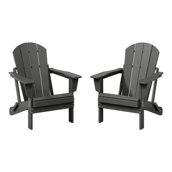 slide 2 of 12, Laguna Weather Resistant Outdoor Patio Folding Adirondack Chairs (Set of 2) Gray
