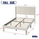 preview thumbnail 25 of 88, AUFANK Upholstered Platform Bed Frame with Headboard Wooden Slats Support