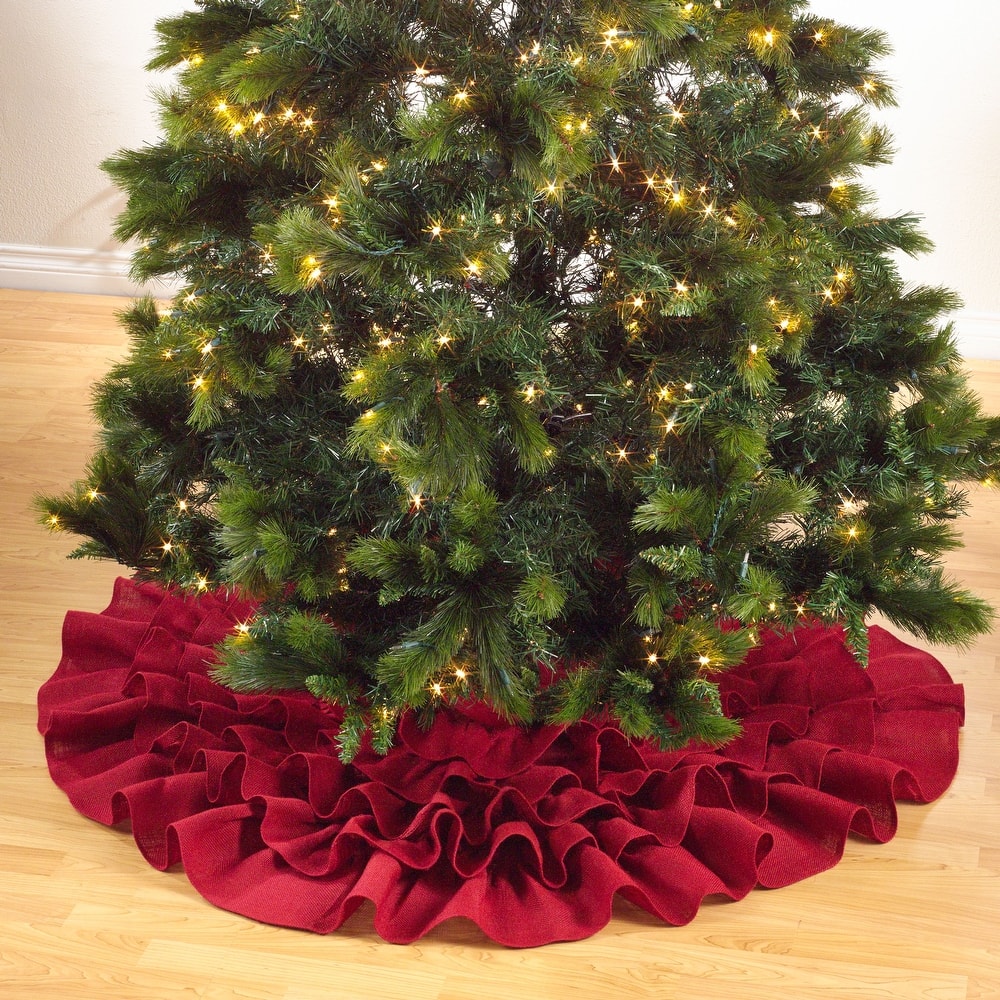 Ruffled Jute Christmas Tree Skirt