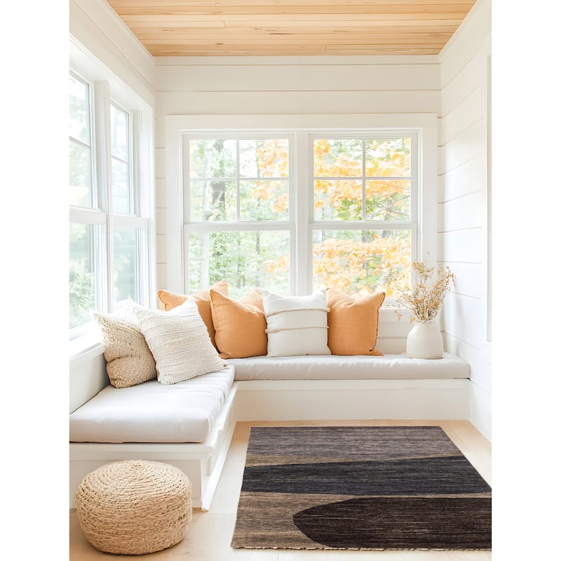 ECARPETGALLERY Hand-knotted Peshawar Ziegler Grey Wool Rug - 4'11 x 6'10