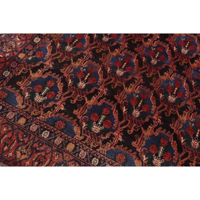 Hand Knotted Oriental 100% Wool Carpet Traditional All-Over Navy Blue & Blues Bidjar Area Rug - 13' 0'' X 10' 0''