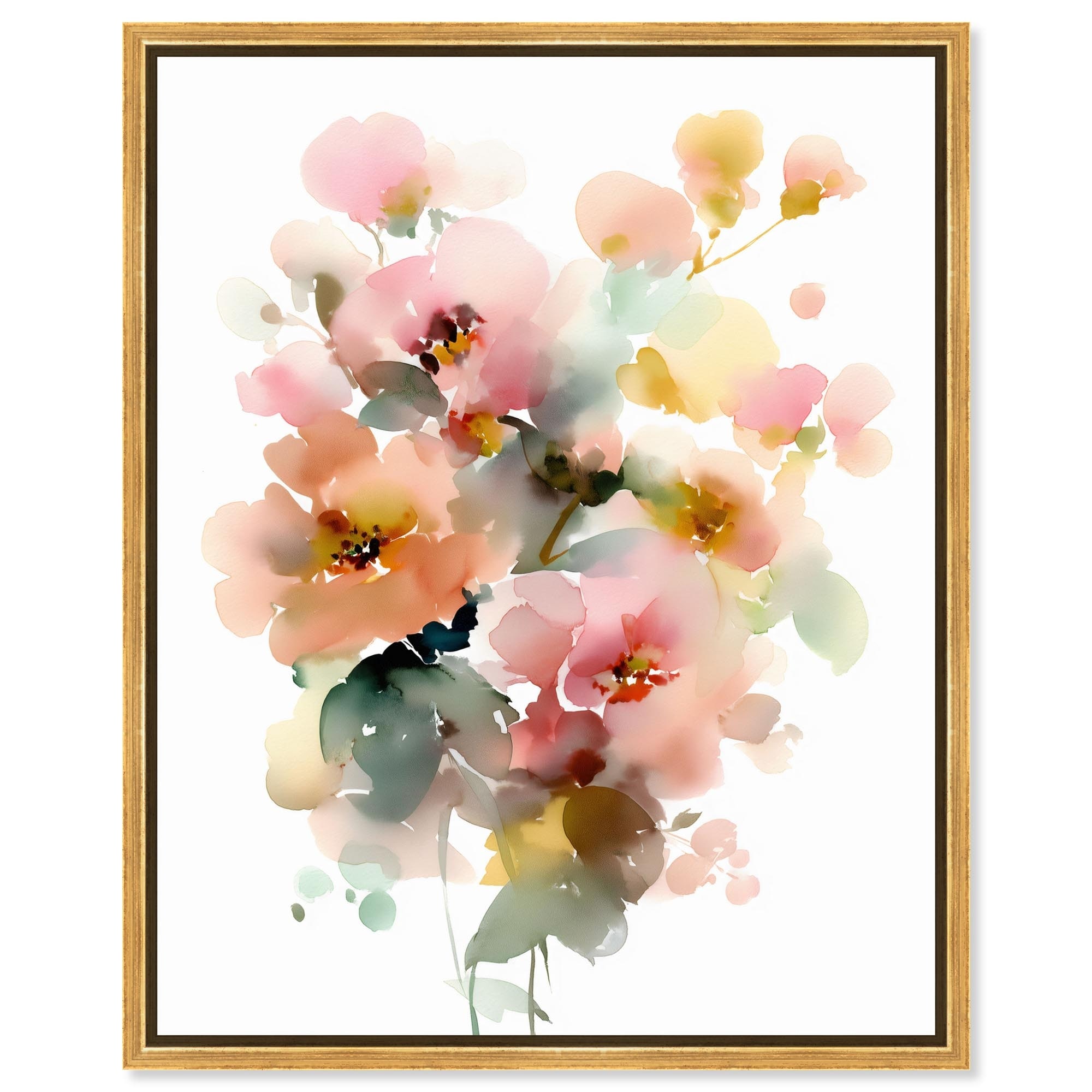 Soft Bloom Cascade II Spring Decor Framed Canvas Print by Art Remedy