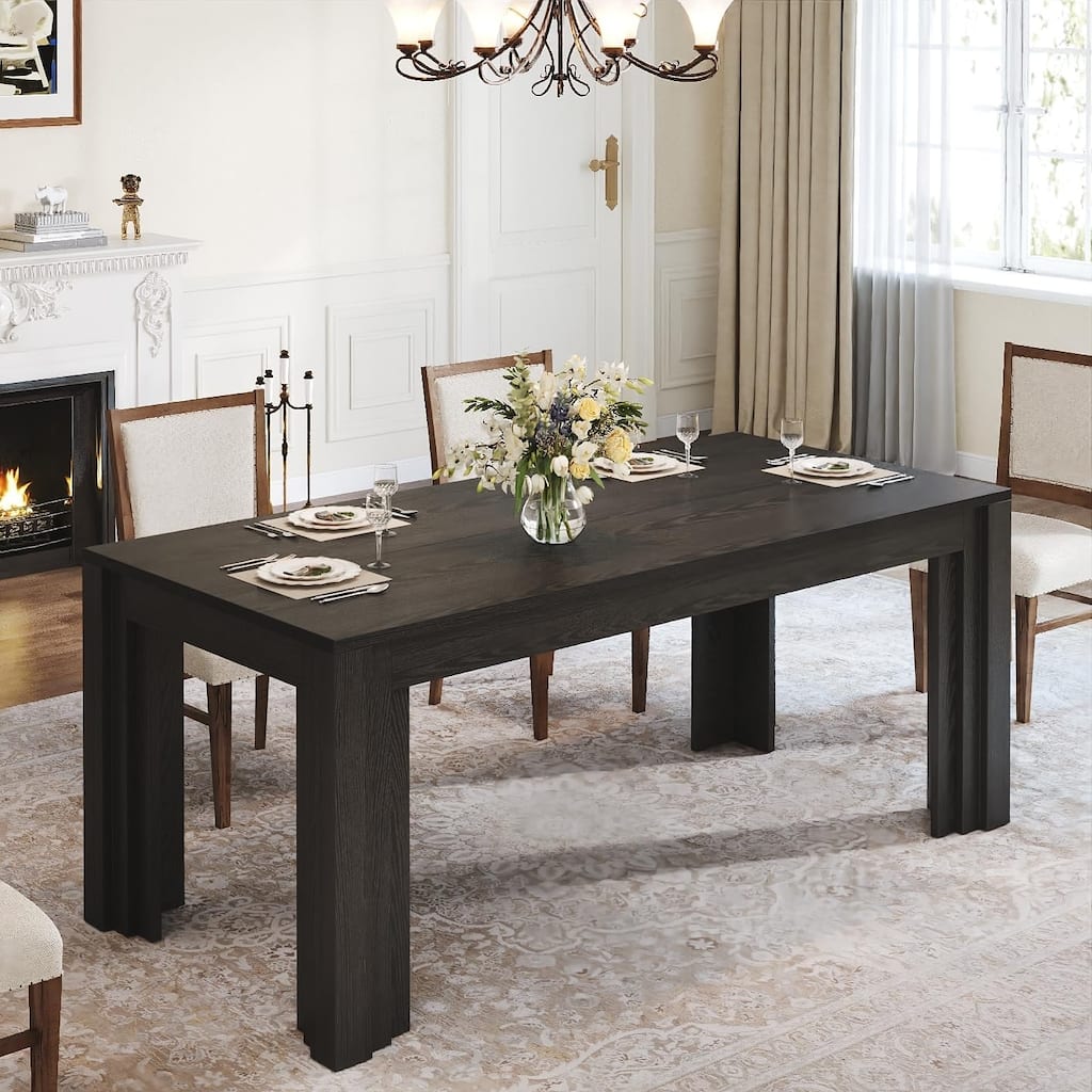 63-Inch Dining Table, Large Rectangular Kitchen Table, Dinner Table for Dining Room, Living Room, Kitchen