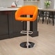preview thumbnail 143 of 178, Vinyl Adjustable Height Barstool with Rounded Mid-Back Orange Vinyl
