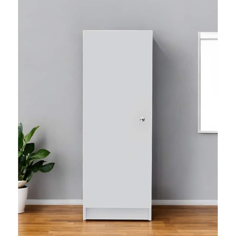 HomeRoots 47" White Wood Pantry Or Storage Closet - 16.9' X '47.4' X '12.3 - White