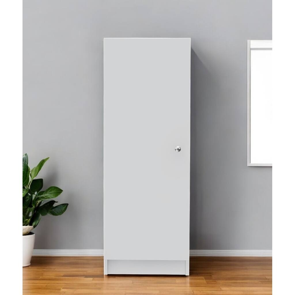 HomeRoots 47" White Wood Pantry Or Storage Closet - 16.9' X '47.4' X '12.3