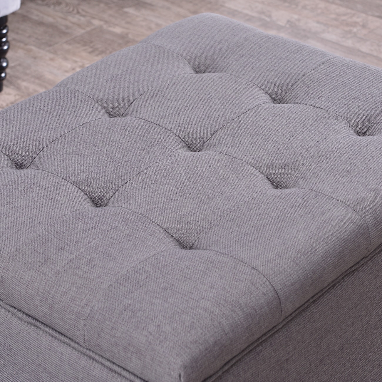 Belleze Storage Linen Bench Footrest Seat Tufted Charcoal Gray On Sale Overstock 17833265 Tide anchor grey storage ottoman. belleze storage linen bench footrest seat tufted charcoal gray