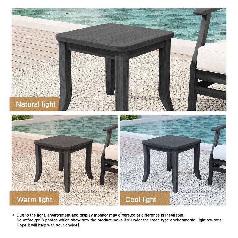Patio Teak Wood Outdoor Square Side Table