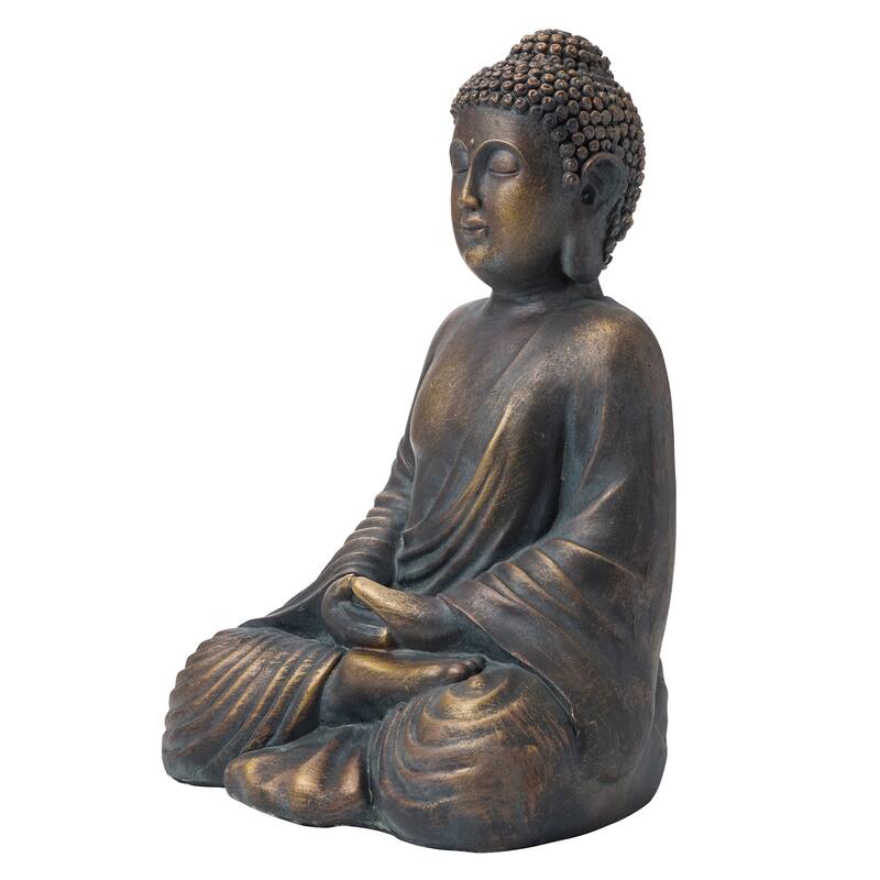 Glitzhome Zen-Style MgO Meditating Garden Buddha Statues Monk Sculpture Indoor Outdoor