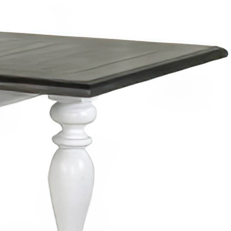 Orso Counter Height Narrow Dining Table, White, Brown Wood, 84 Inch