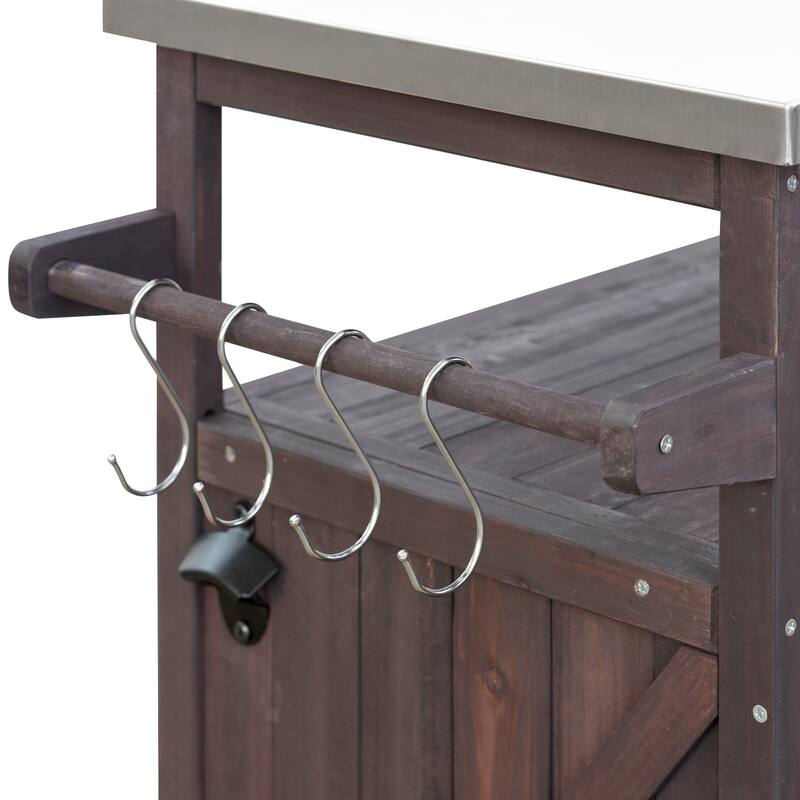 50.25'' Rubber Wood Kitchen Island with Spice Rack , Towel Rack, and Rolling Wheels - 50.25'' x 18.5'' x 36.25''